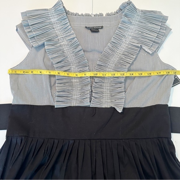 Jessica Howard Ruffle Neck Sleeveless Black White Dress NWT - 12 - Picture 11 of 13